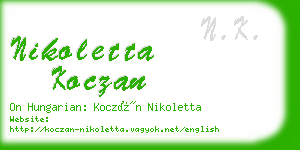 nikoletta koczan business card